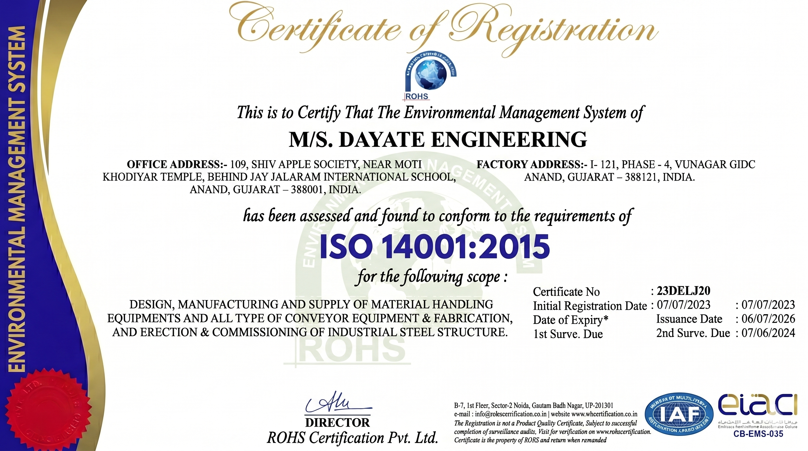 EMS Certificate